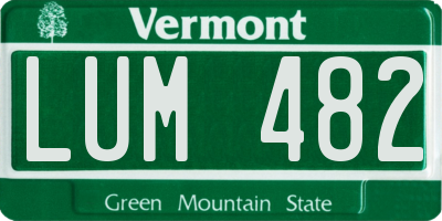 VT license plate LUM482