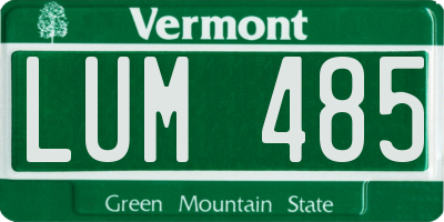 VT license plate LUM485