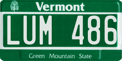 VT license plate LUM486