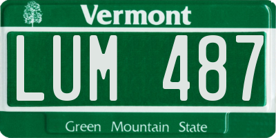 VT license plate LUM487