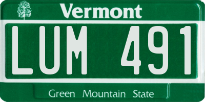VT license plate LUM491
