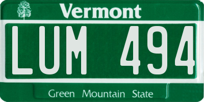 VT license plate LUM494