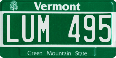 VT license plate LUM495
