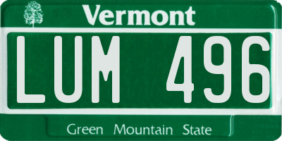 VT license plate LUM496