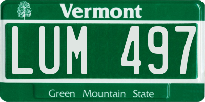 VT license plate LUM497