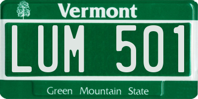VT license plate LUM501
