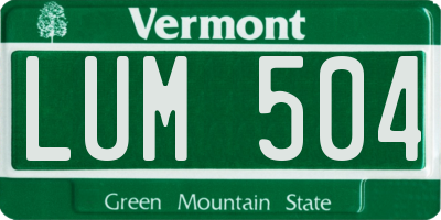 VT license plate LUM504