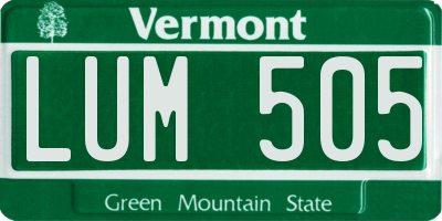 VT license plate LUM505