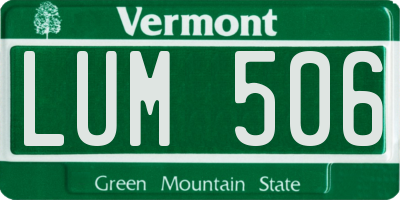 VT license plate LUM506