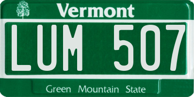 VT license plate LUM507