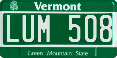 VT license plate LUM508