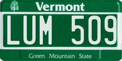 VT license plate LUM509