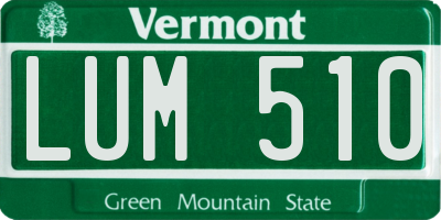 VT license plate LUM510