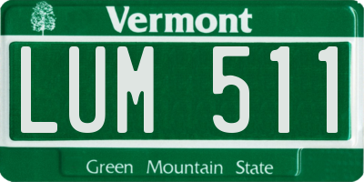 VT license plate LUM511