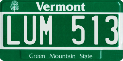 VT license plate LUM513