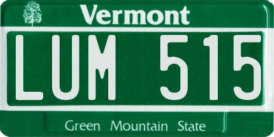 VT license plate LUM515