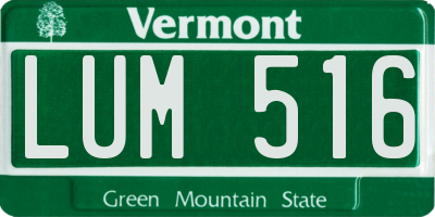 VT license plate LUM516