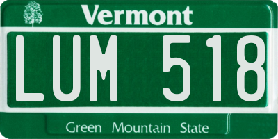 VT license plate LUM518