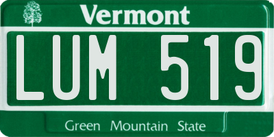 VT license plate LUM519