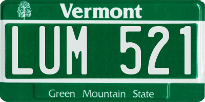 VT license plate LUM521