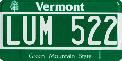 VT license plate LUM522