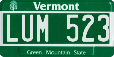 VT license plate LUM523