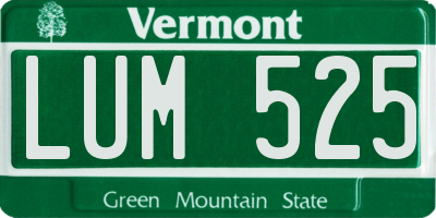 VT license plate LUM525