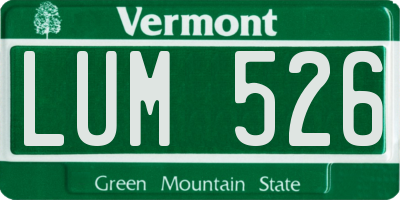 VT license plate LUM526