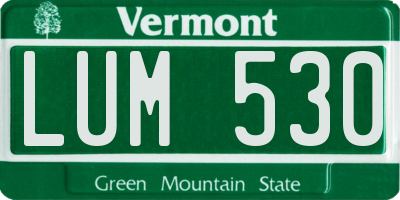 VT license plate LUM530