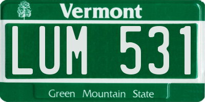 VT license plate LUM531