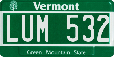 VT license plate LUM532
