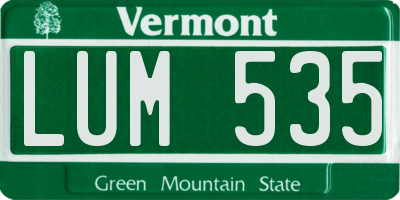 VT license plate LUM535