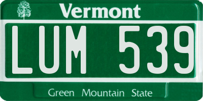VT license plate LUM539