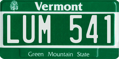 VT license plate LUM541