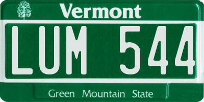 VT license plate LUM544