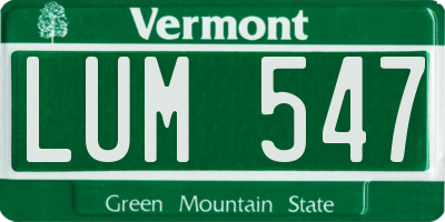 VT license plate LUM547