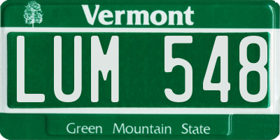 VT license plate LUM548