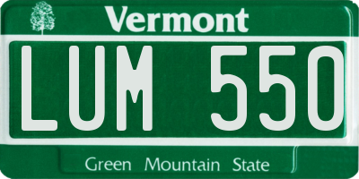 VT license plate LUM550