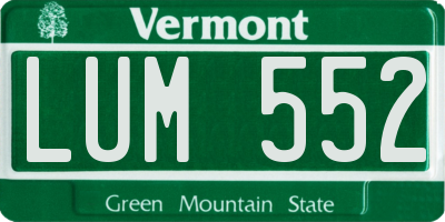 VT license plate LUM552