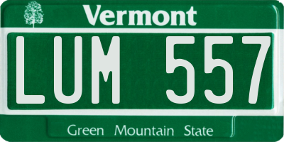 VT license plate LUM557