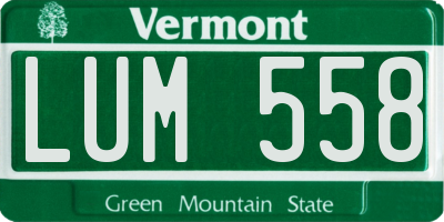 VT license plate LUM558