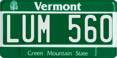 VT license plate LUM560