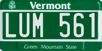 VT license plate LUM561