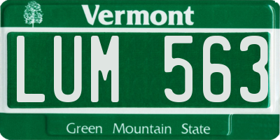 VT license plate LUM563