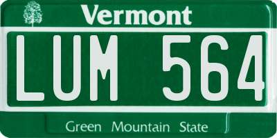 VT license plate LUM564