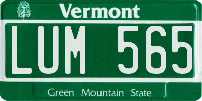 VT license plate LUM565
