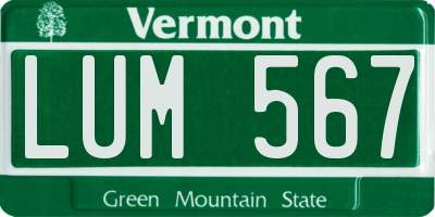 VT license plate LUM567