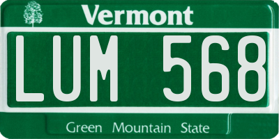 VT license plate LUM568
