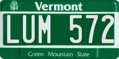 VT license plate LUM572