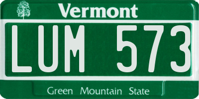 VT license plate LUM573